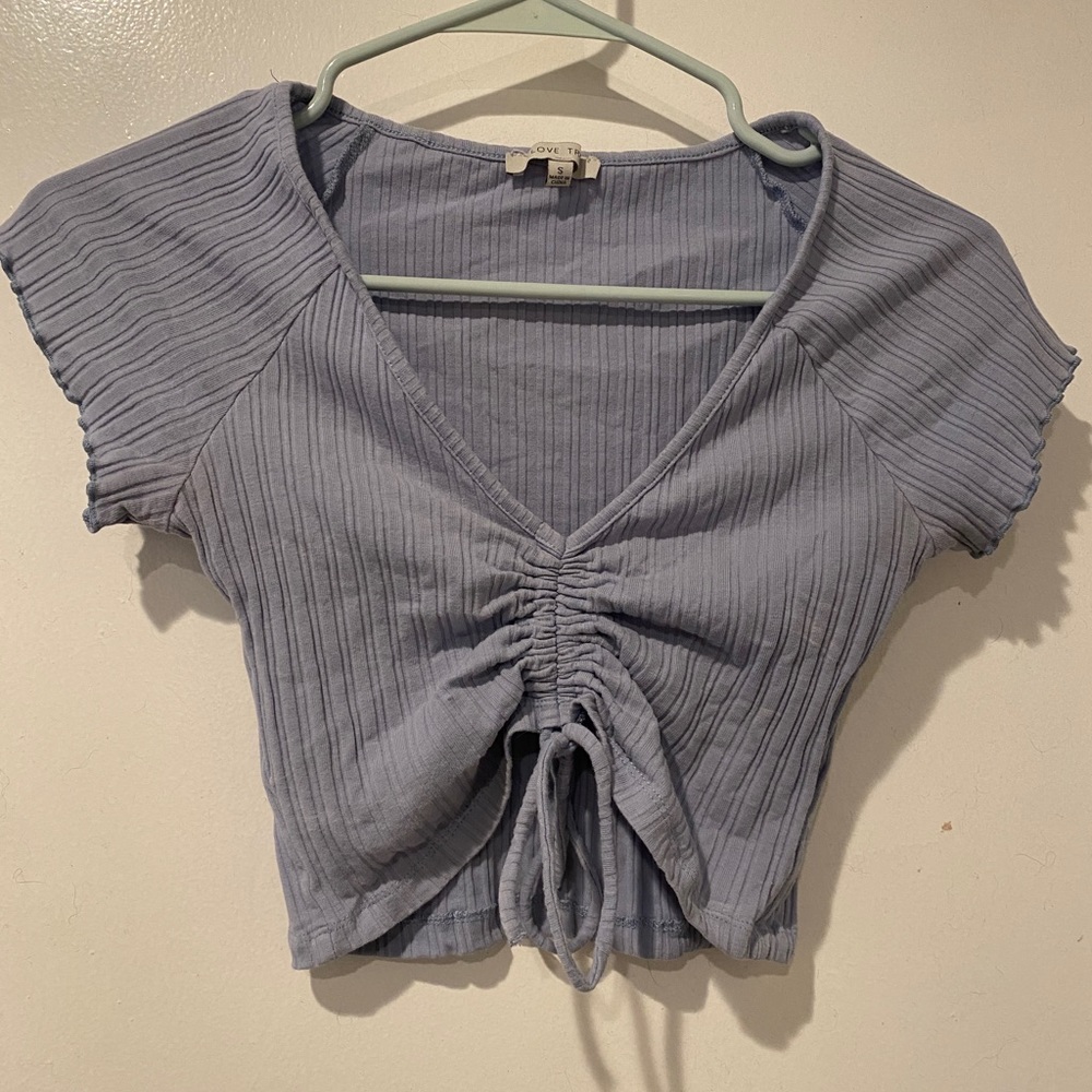 Light blue cropped blouse